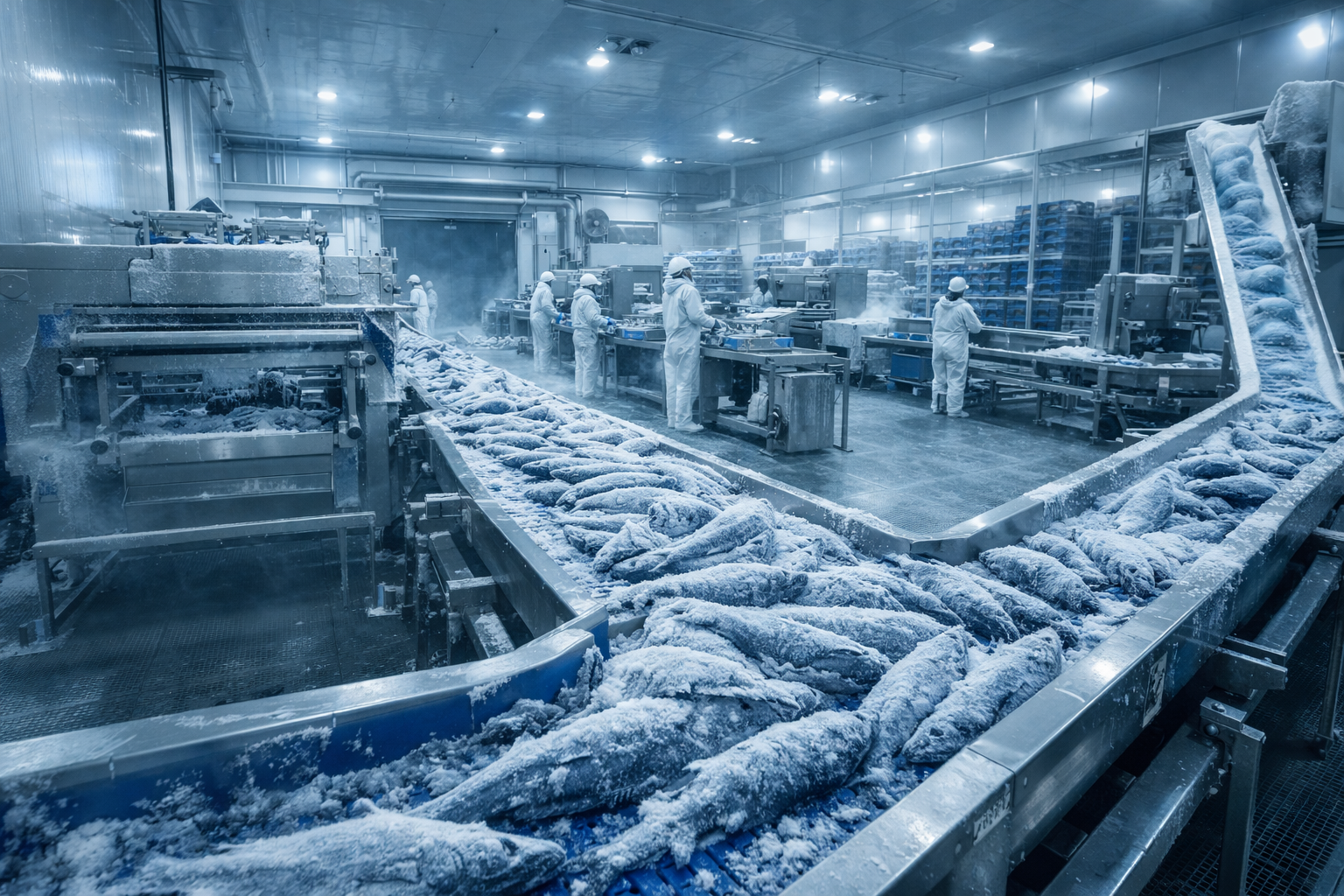 冷冻水产品加工与供应链作业场景